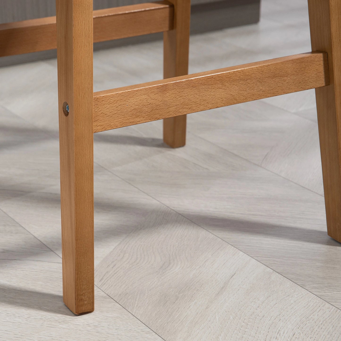 Modern Bar Stools Set of 2, Counter Height, PU Leather, Wooden Frame, Grey Bar Stools at Gallery Canada