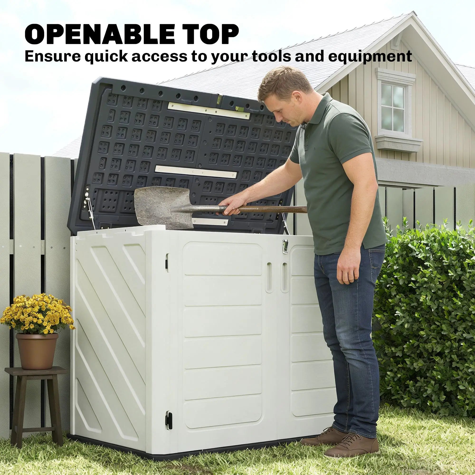 35 Cu.Ft Outdoor Storage Cabinet, Waterproof HDPE Shed With Lockable Doors Outdoor Storage Cabinet at Gallery Canada