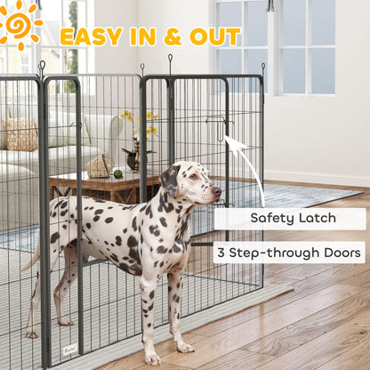24 Panels 44.5" Height Dog Playpen, Small Medium Large Dogs, Black Houses, Kennels & Pens at Gallery Canada