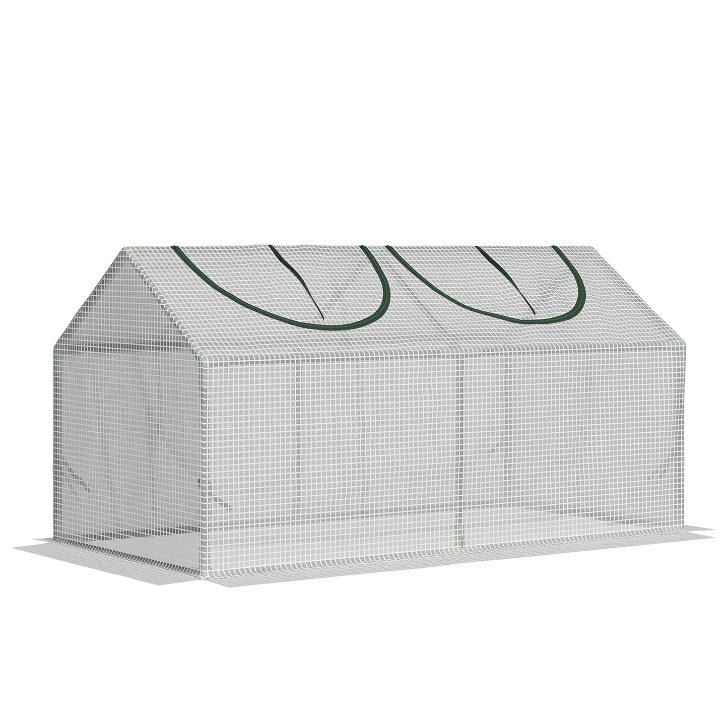 47" x 24" x 24" Mini Tunnel Greenhouse, Steel Frame, PE Cover, White Mini Greenhouses White at Gallery Canada