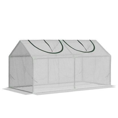 47" x 24" x 24" Mini Tunnel Greenhouse, Steel Frame, PE Cover, White Mini Greenhouses White at Gallery Canada