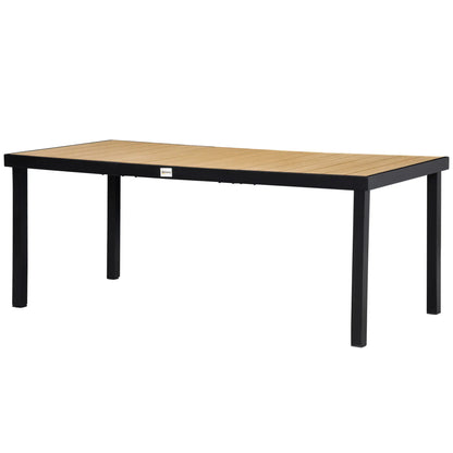 75" x 35" Outdoor Dining Table, Rectangular Aluminum Frame, All-Weather Faux Wood Top, Natural Patio Dinning Tables at Gallery Canada