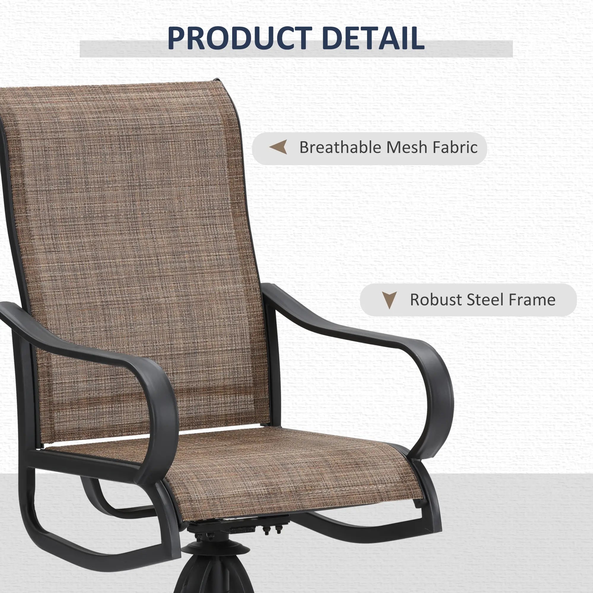 5-Piece Outdoor Patio Dining Set, 4 Swivel Rocker Chairs, 37