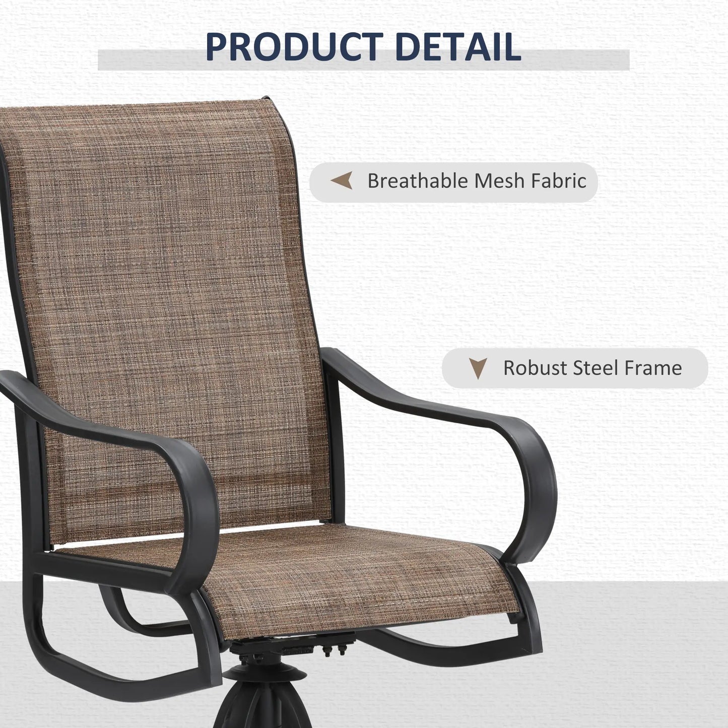 5-Piece Outdoor Patio Dining Set, 4 Swivel Rocker Chairs, 37" x 37" Table, Black Bistro Sets at Gallery Canada