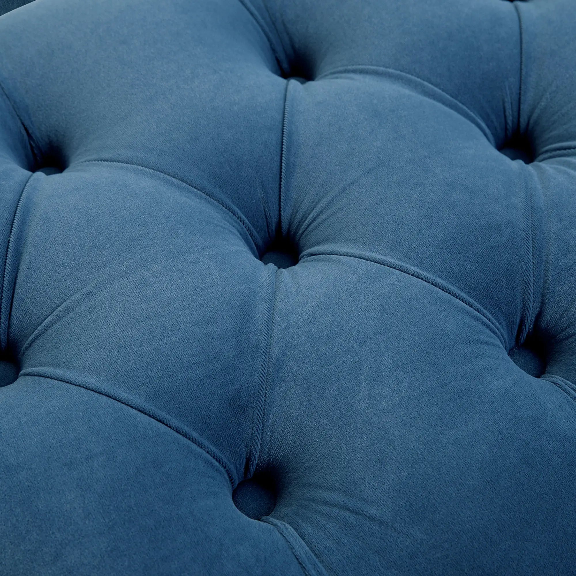 Upholstered End of Bed Bench, Button Tufted, 36 Inches, Blue Storage Ottomans & Benches at Gallery Canada