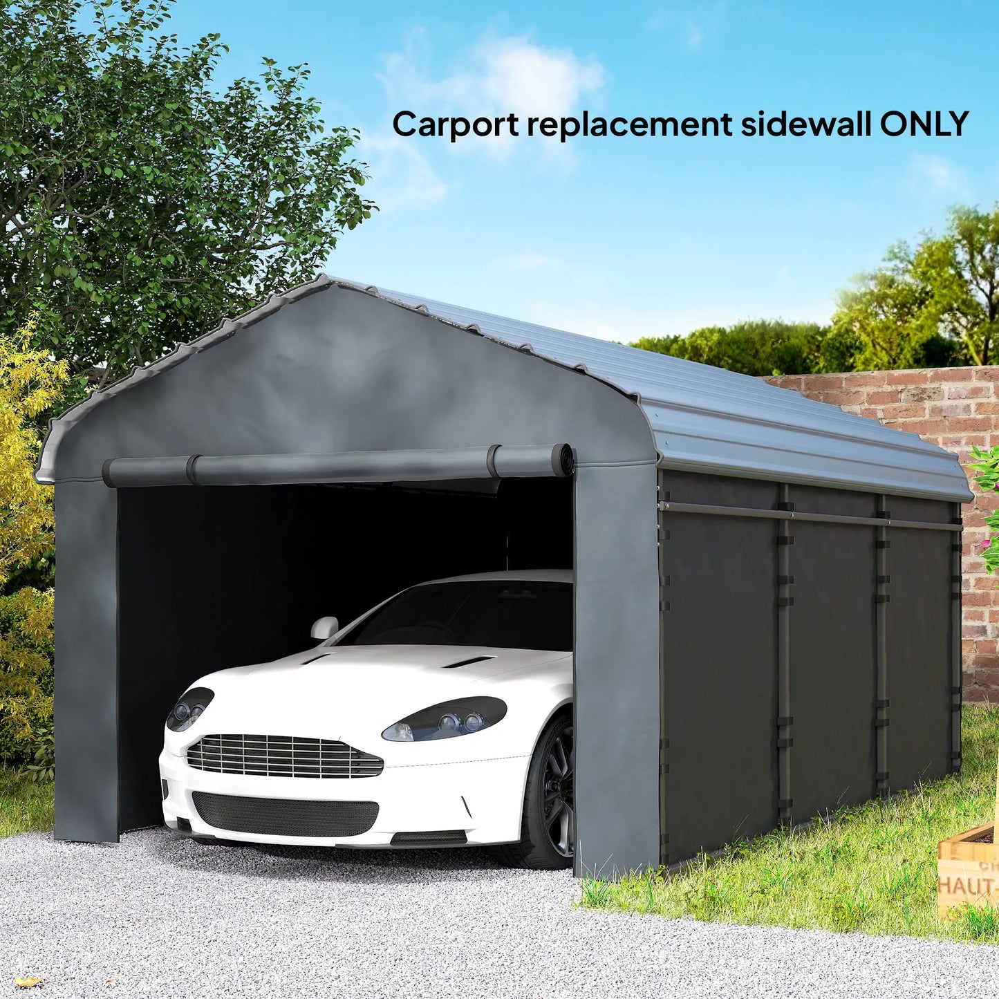 Replacement Canopy Cover Sidewalls, 12' x 20', UPF50+ Waterproof, Dark Grey Car Shelters at Gallery Canada