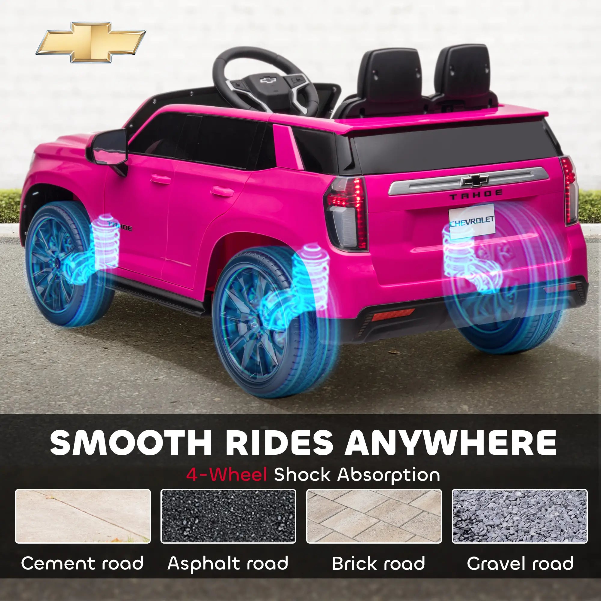 Chevrolet Tahoe Kids Ride on Car, 12V 7AH, Pink Electric Toy Cars at Gallery Canada