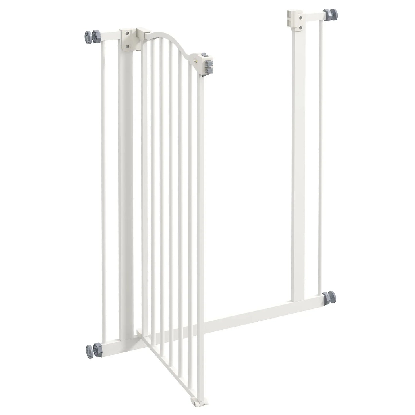 Extra Tall Dog Gate With Door, Pressure Fit, Auto Close, 29"-32", White Houses, Kennels & Pens at Gallery Canada