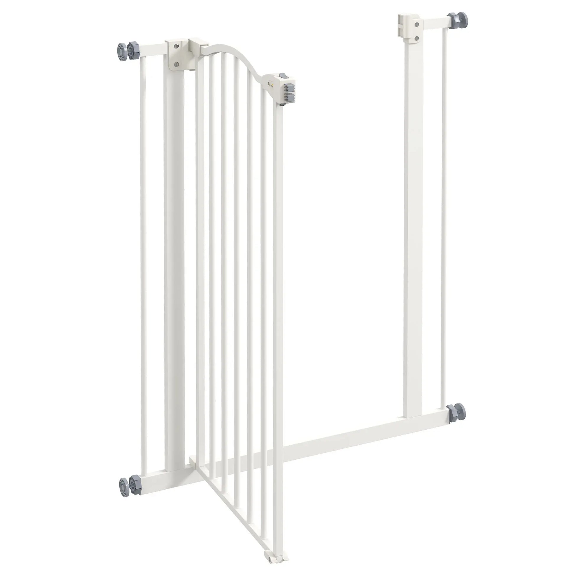 Extra Tall Dog Gate With Door, Pressure Fit, Auto Close, 29"-32", White Houses, Kennels & Pens at Gallery Canada