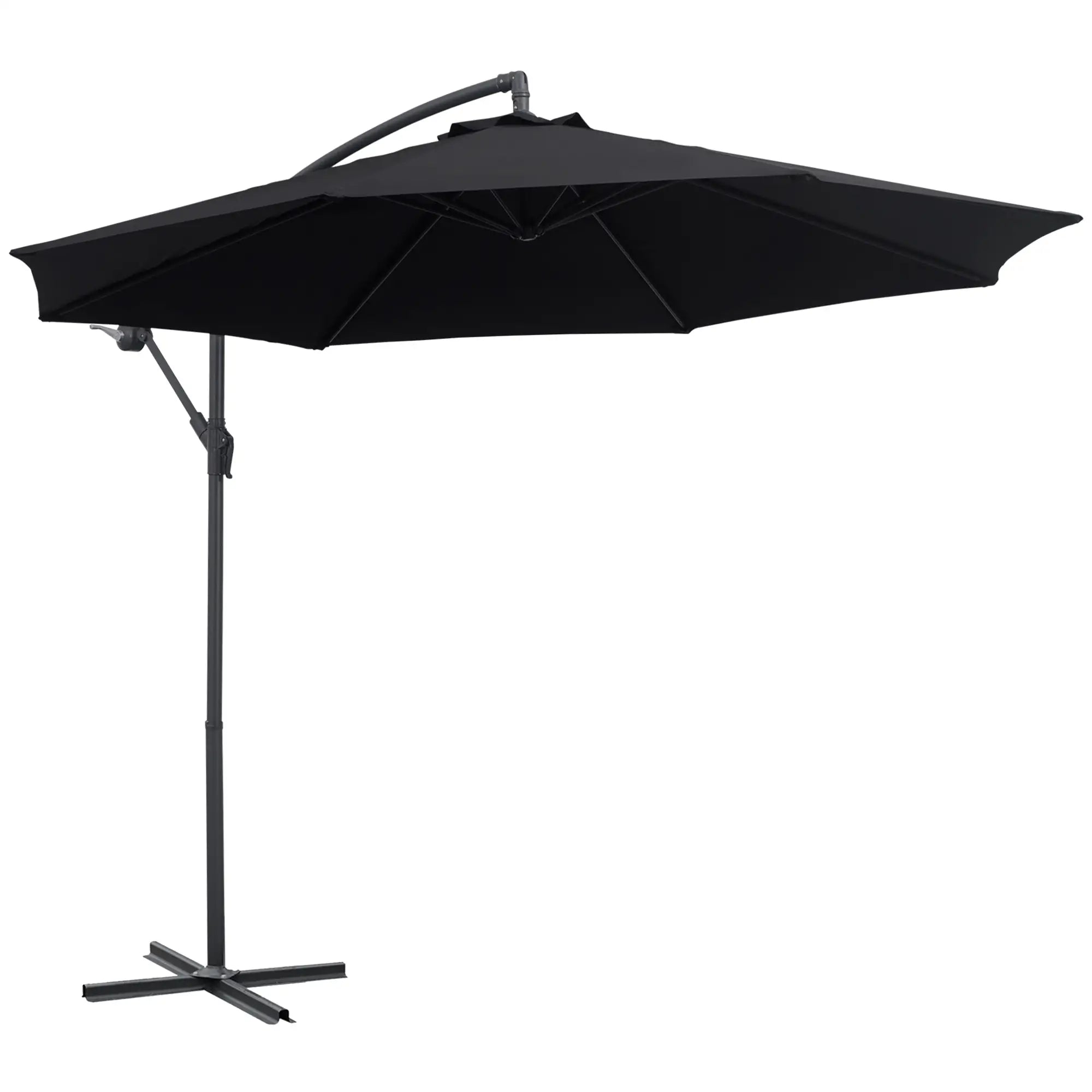10' Deluxe Patio Umbrella, Outdoor Market Parasol, Black Cantilever Umbrellas at Gallery Canada