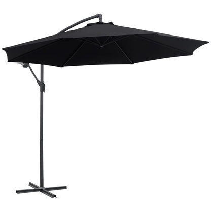 10' Deluxe Patio Umbrella, Outdoor Market Parasol, Black Cantilever Umbrellas at Gallery Canada