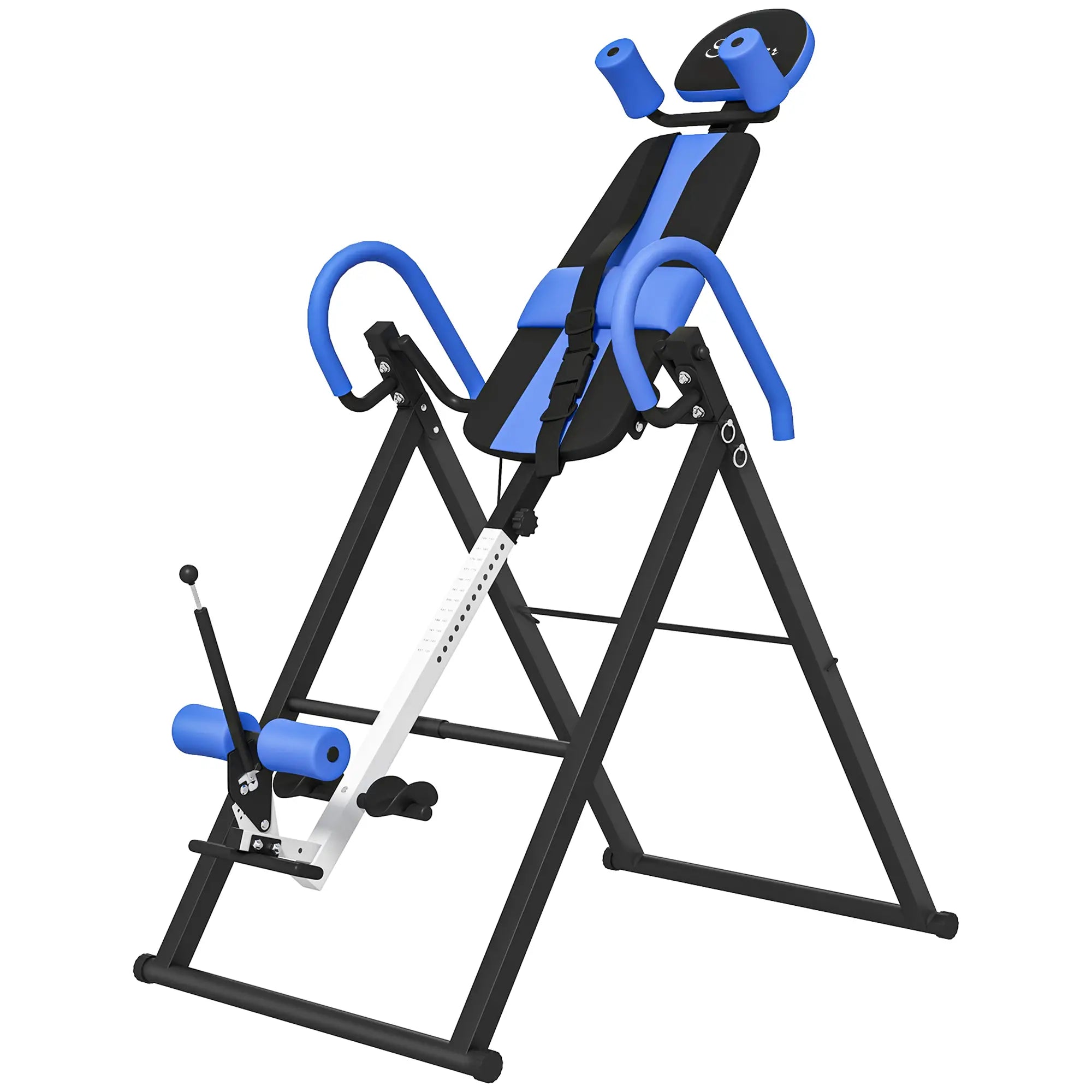Folding Inversion Table, 20°/40°/60° Adjustable, with Safety Belt and Waist Pad for Back Pain Relief Strength Training Equipment Black, Blue at Gallery Canada