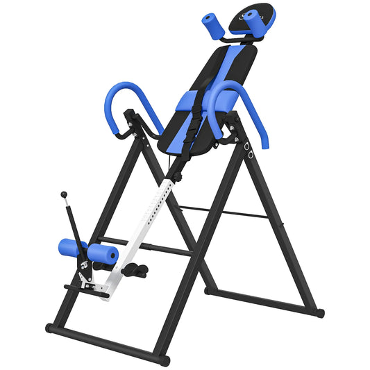 Folding Inversion Table, 20°/40°/60° Adjustable, with Safety Belt and Waist Pad for Back Pain Relief Strength Training Equipment Black, Blue at Gallery Canada