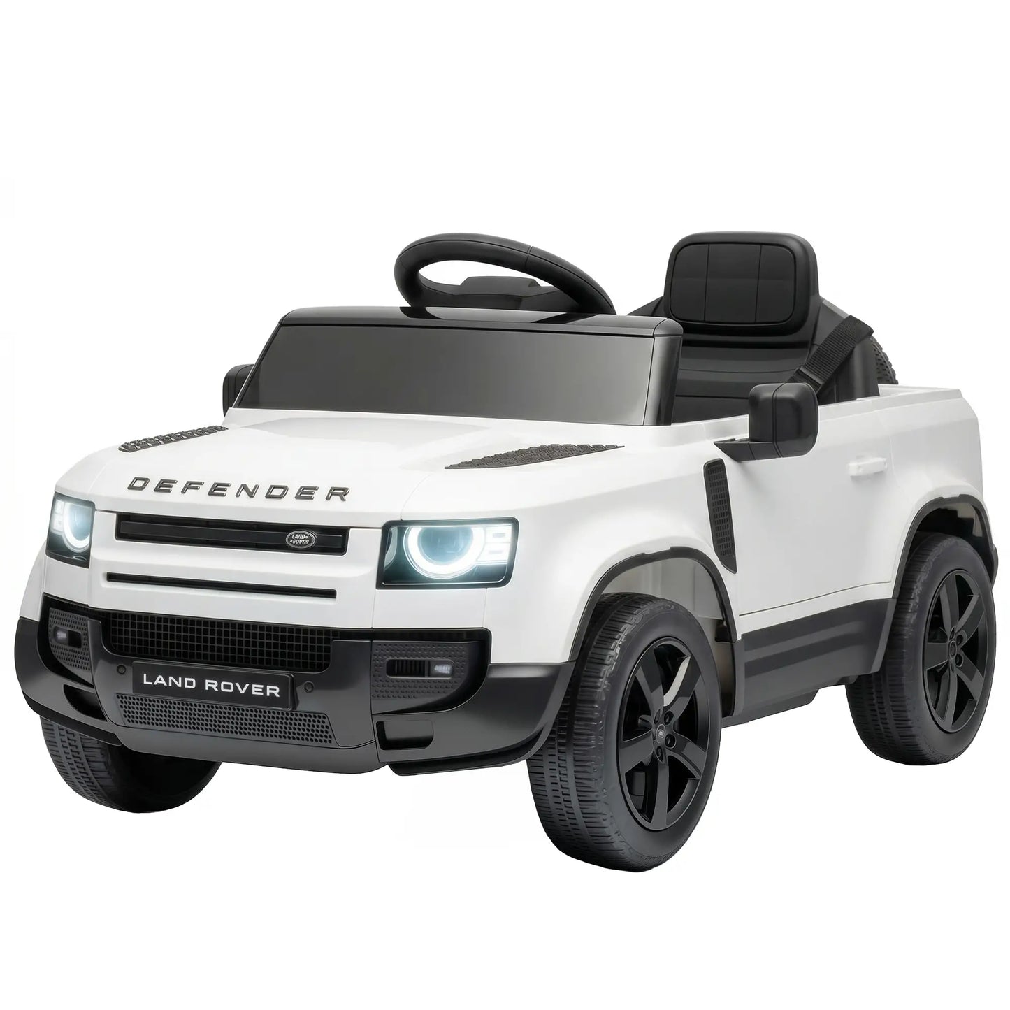 12V Licensed Land Rover Ride-On Car, Remote, White