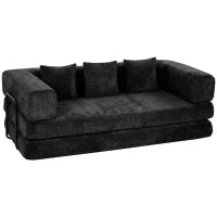 81" Canapé-lit convertible, 5-en-1, assise profonde, noir