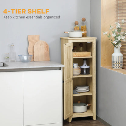 48" Farmhouse Kitchen Pantry Cabinet, Adjustable Shelves, Natural Kitchen Pantry Cabinets at Gallery Canada