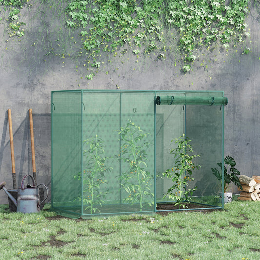 6.5 x 3.3ft Crop Cage, Garden Plant Protector with Single Zippered Door, Storage Bag and Ground Stakes, Green - Gallery Canada
