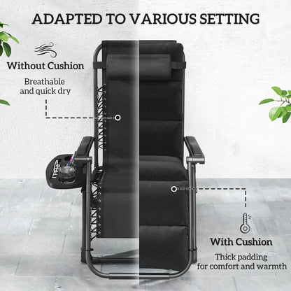 2pcs Zero Gravity Chair, Adjustable Backrest, Folding Sun Lounger, Grey Lounger Chairs at Gallery Canada