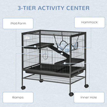 Small Animal Cage, 3-Tier Ferret Cage with Hammock, Removable Tray Houses & Habitats at Gallery Canada