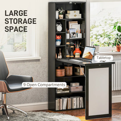 Fold-Out Convertible Office Desk, Wall Mount, Black Writing Desks at Gallery Canada