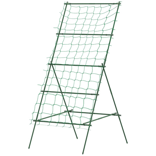 Adjustable A-Frame Garden Trellis, 20 Metal Clips, 4 Net Straps Plant Stands Green at Gallery Canada
