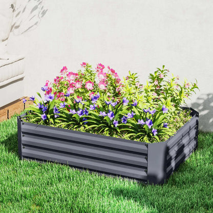 Galvanized Raised Garden Bed, 4' x 3' x 1', Outdoor Metal Planter Box, Dark Grey Galvanized Planter Boxes at Gallery Canada