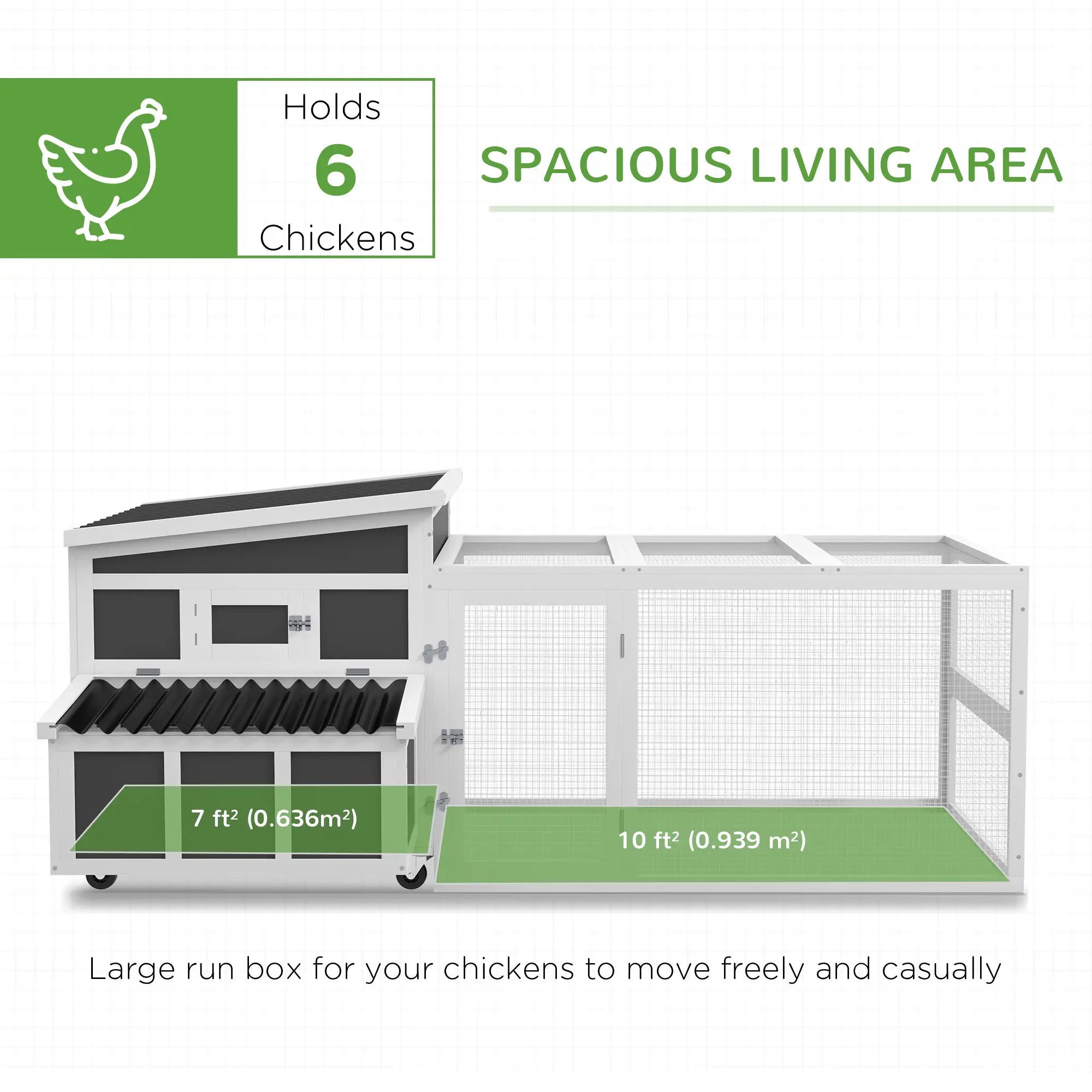 Wooden Chicken Coop, Rabbit Hutch With Large Run, Dark Grey Chicken Coops at Gallery Canada