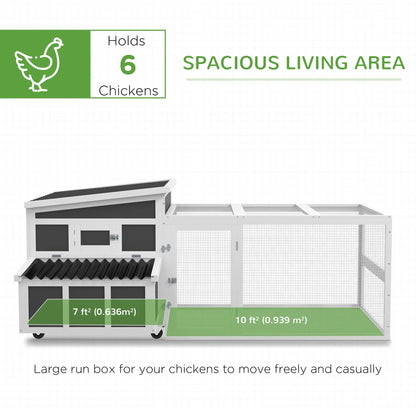 Wooden Chicken Coop, Rabbit Hutch With Large Run, Dark Grey Chicken Coops at Gallery Canada