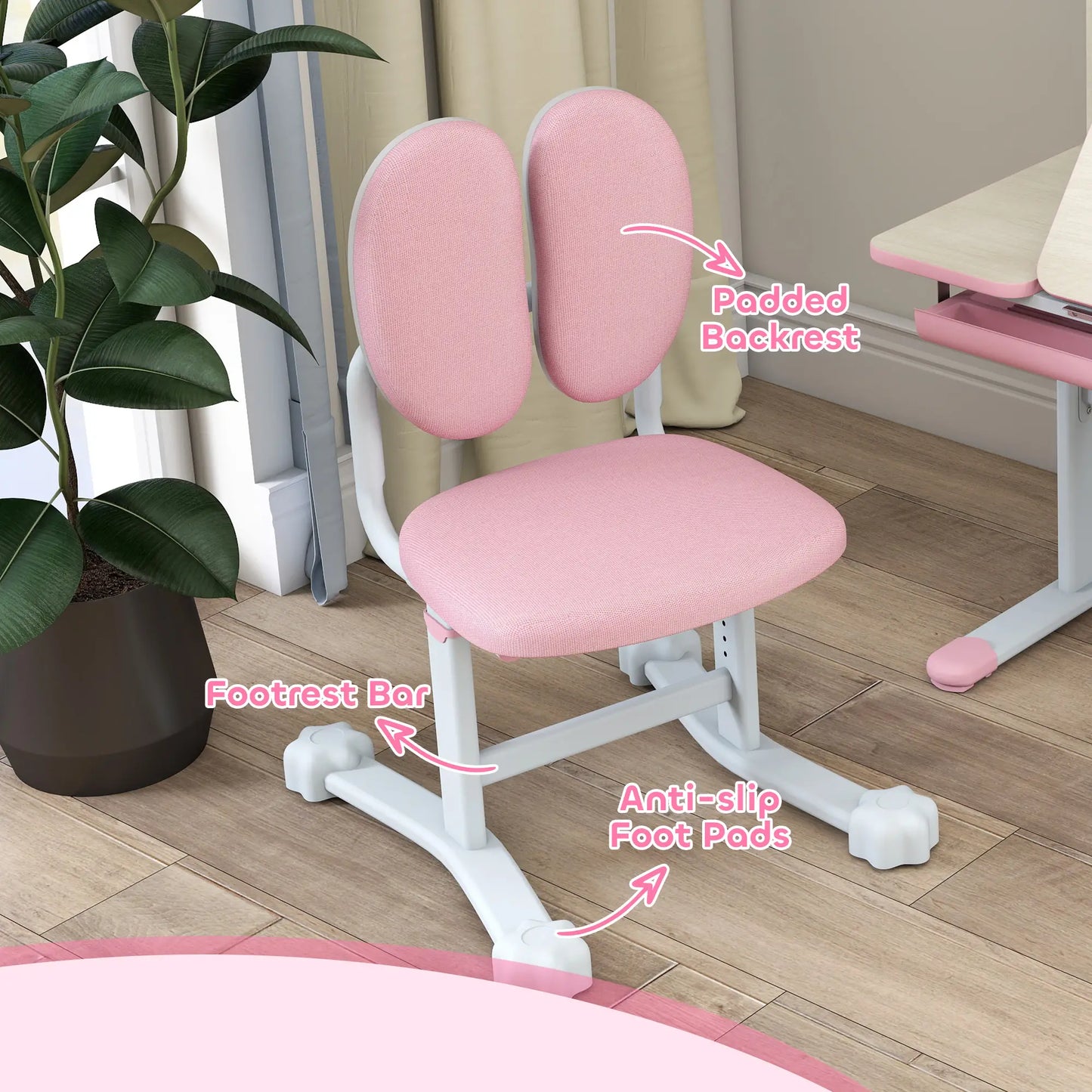 Kids Desk Chair Set, Adjustable Height, Ages 3-12, Pink Kids Desk Sets at Gallery Canada
