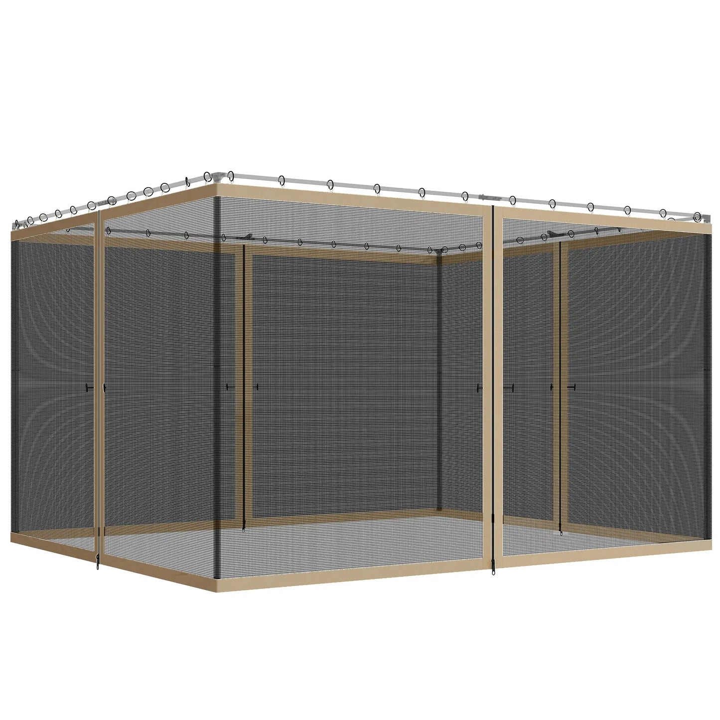 Mosquito Netting For Gazebo, 10' x 12', Black, Khaki Gazebo Sidewalls Khaki at Gallery Canada