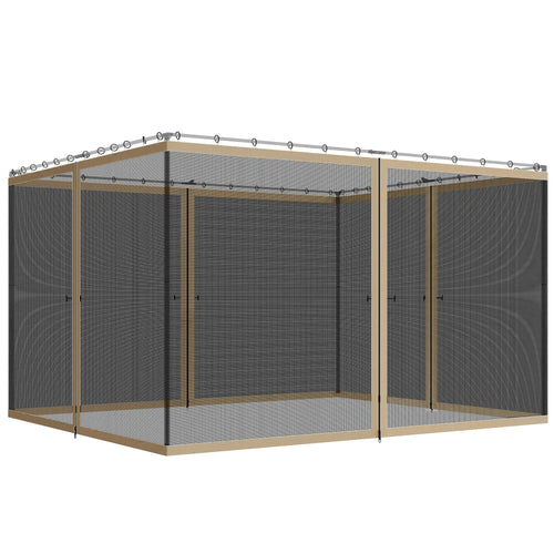 Mosquito Netting For Gazebo, 10' x 12', Black, Khaki