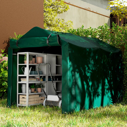 Outdoor Storage Shed, UV Resistant Bike Tent, Roll-up Door, Dark Green Sheds at Gallery Canada