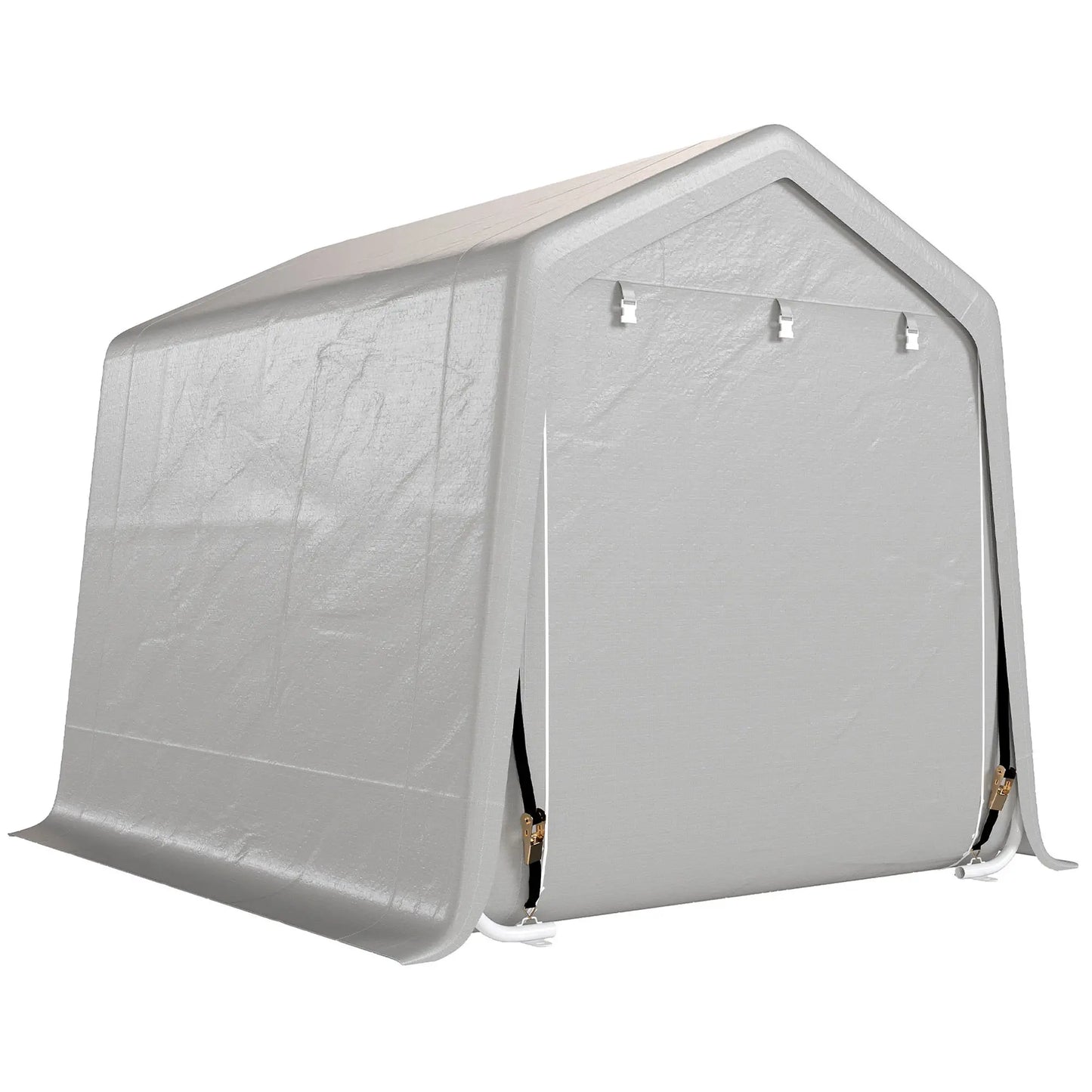 9.2' x 7.9' Garden Storage Tent, Metal Frame, Double Zipper Doors, Light Grey Portable Shed Light Grey at Gallery Canada