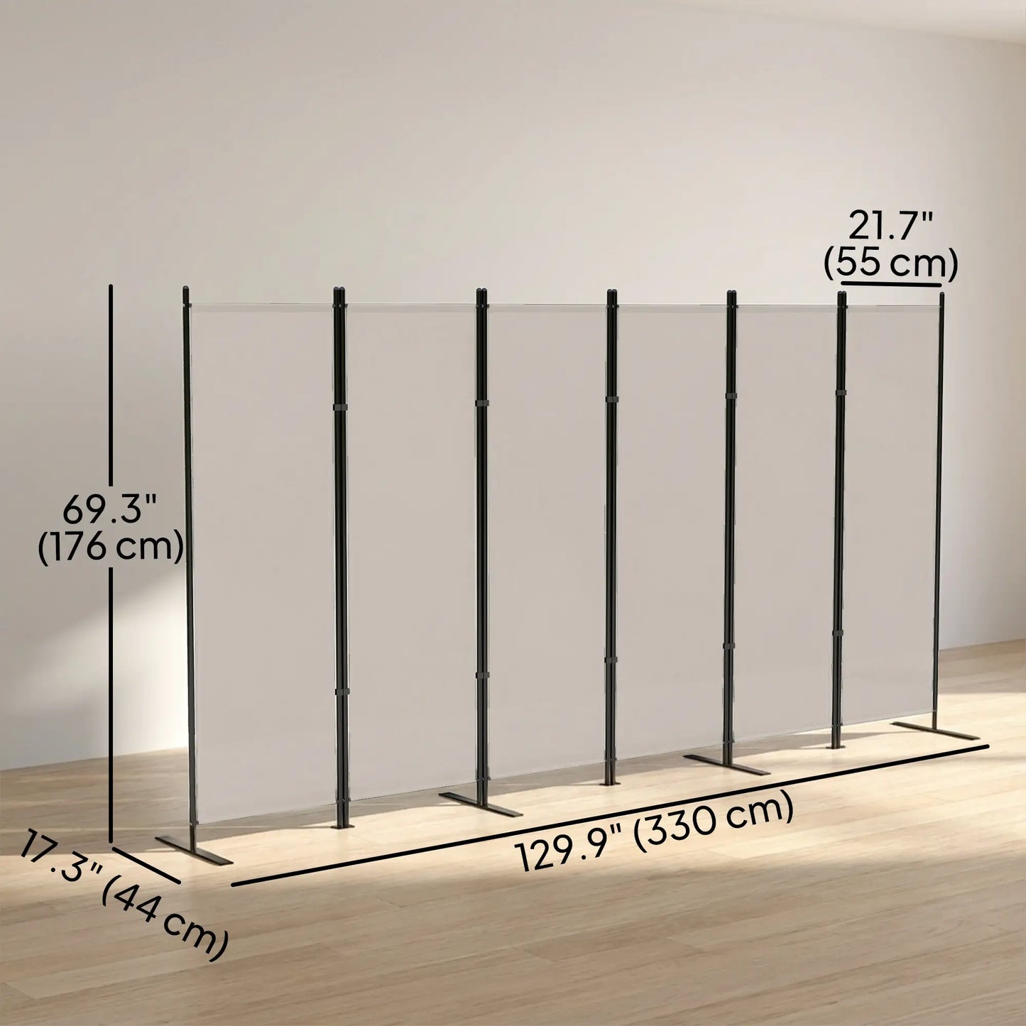 6 Ft Folding Room Divider, Portable Privacy Screen, Beige Room Dividers at Gallery Canada