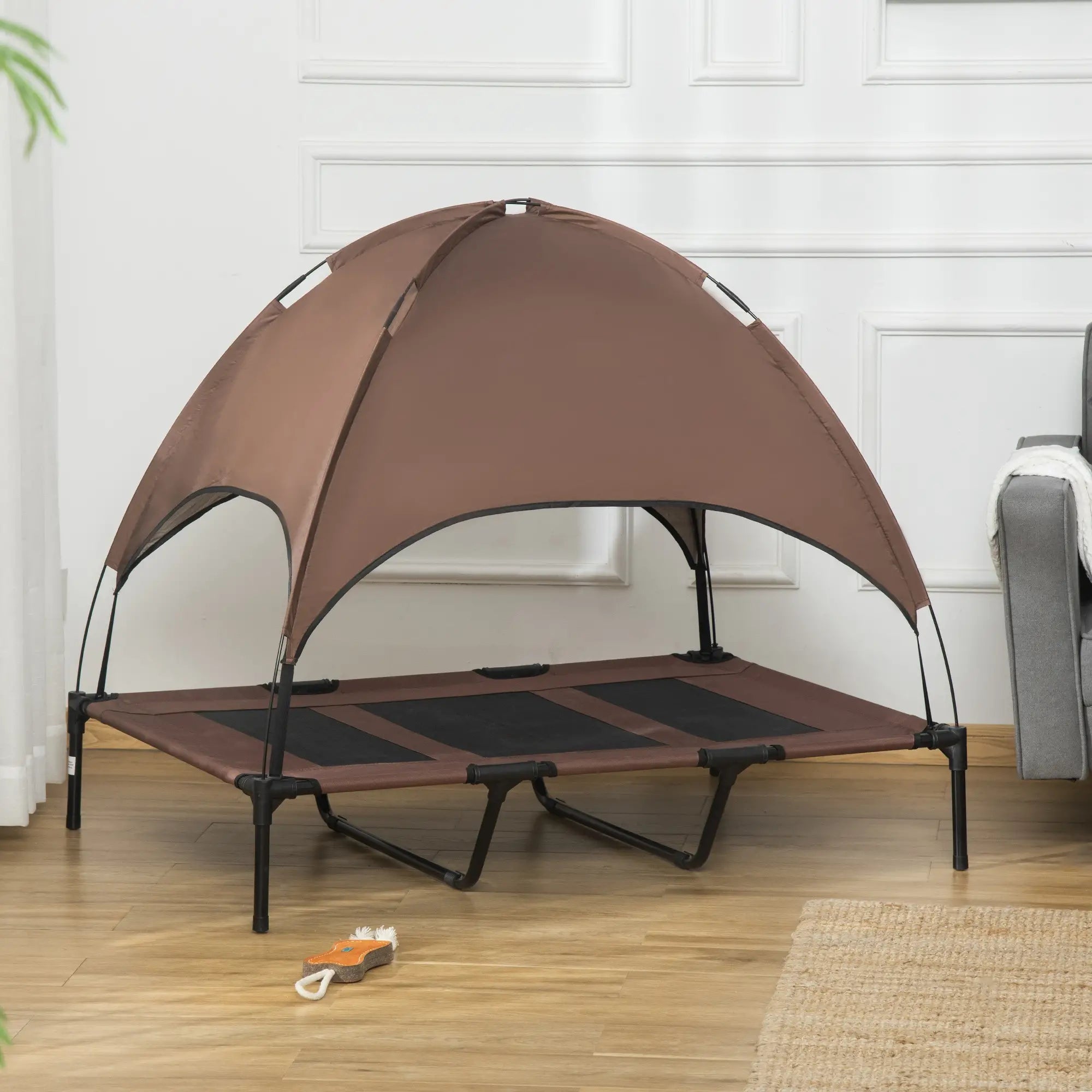Elevated Dog Bed with Canopy, Portable Dog Cot, XL, 48