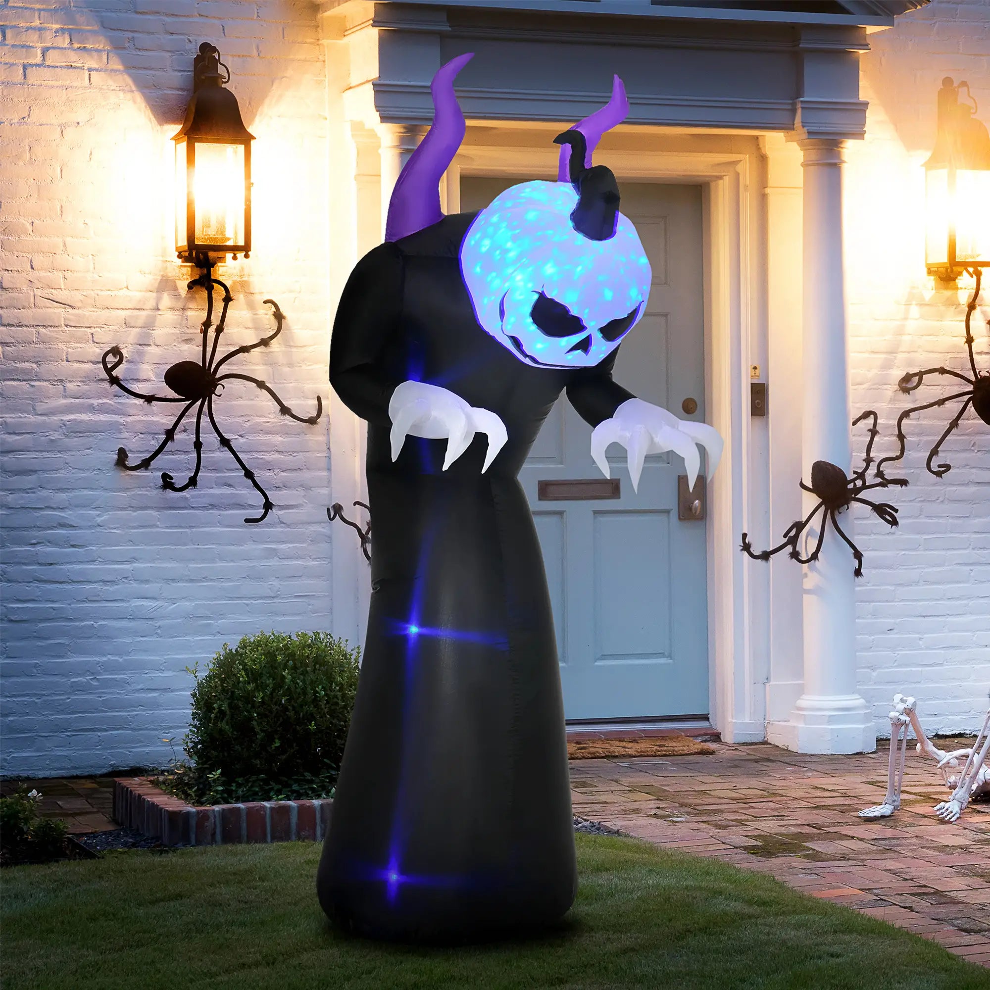 7ft Inflatable Halloween Ghost with Horns, LED Flame Effect, Outdoor Yard Display Halloween Decorations at Gallery Canada