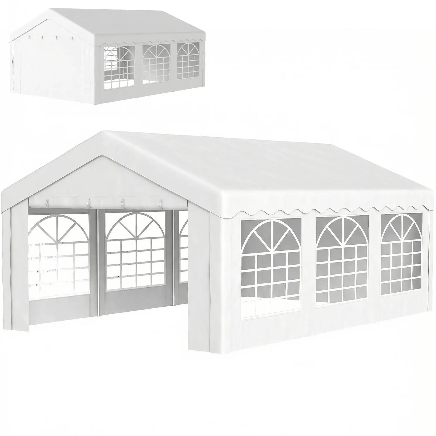 20'x13' Heavy Duty Portable Event Tent, White Canopy Tents White at Gallery Canada