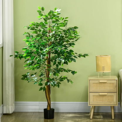 5ft Artificial Ficus Tree, Indoor Fake Plant With Pot Artificial Trees at Gallery Canada