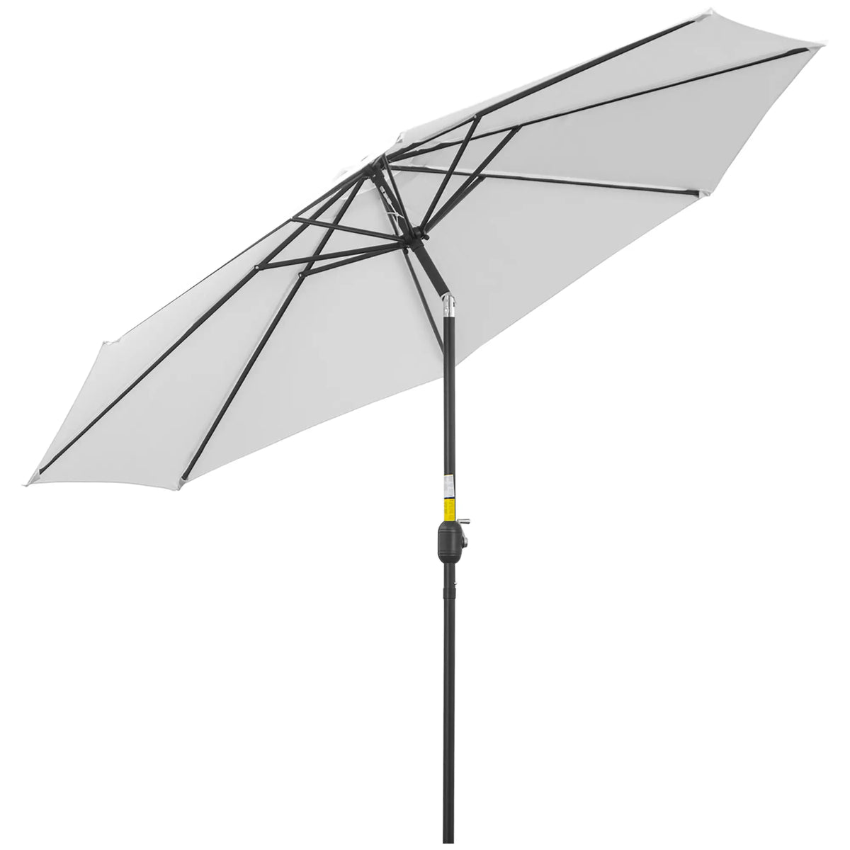 10' x 8' Round Patio Umbrella, Crank Handle, Tilt, White