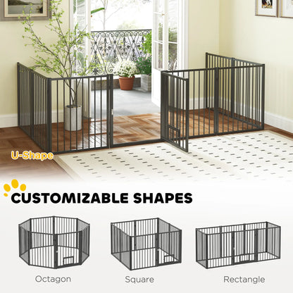 8 Panels Dog Playpen, Foldable Portable, Small Medium Dogs, 30"H Houses, Kennels & Pens at Gallery Canada