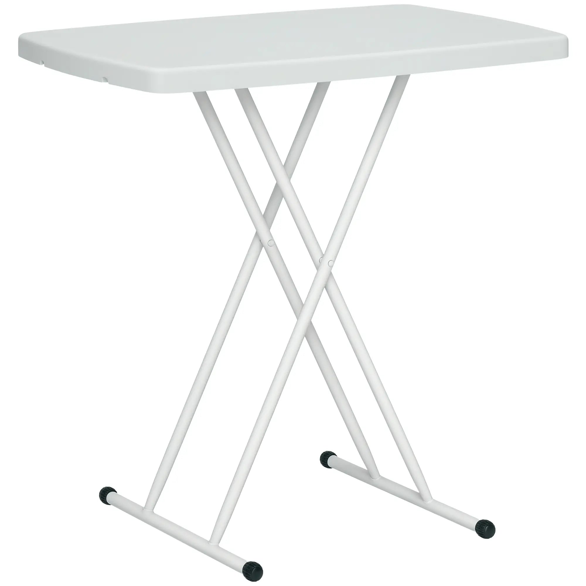 Portable Patio Side Table, Adjustable Height, HDPE Top, Metal Frame, White Patio Side Tables at Gallery Canada