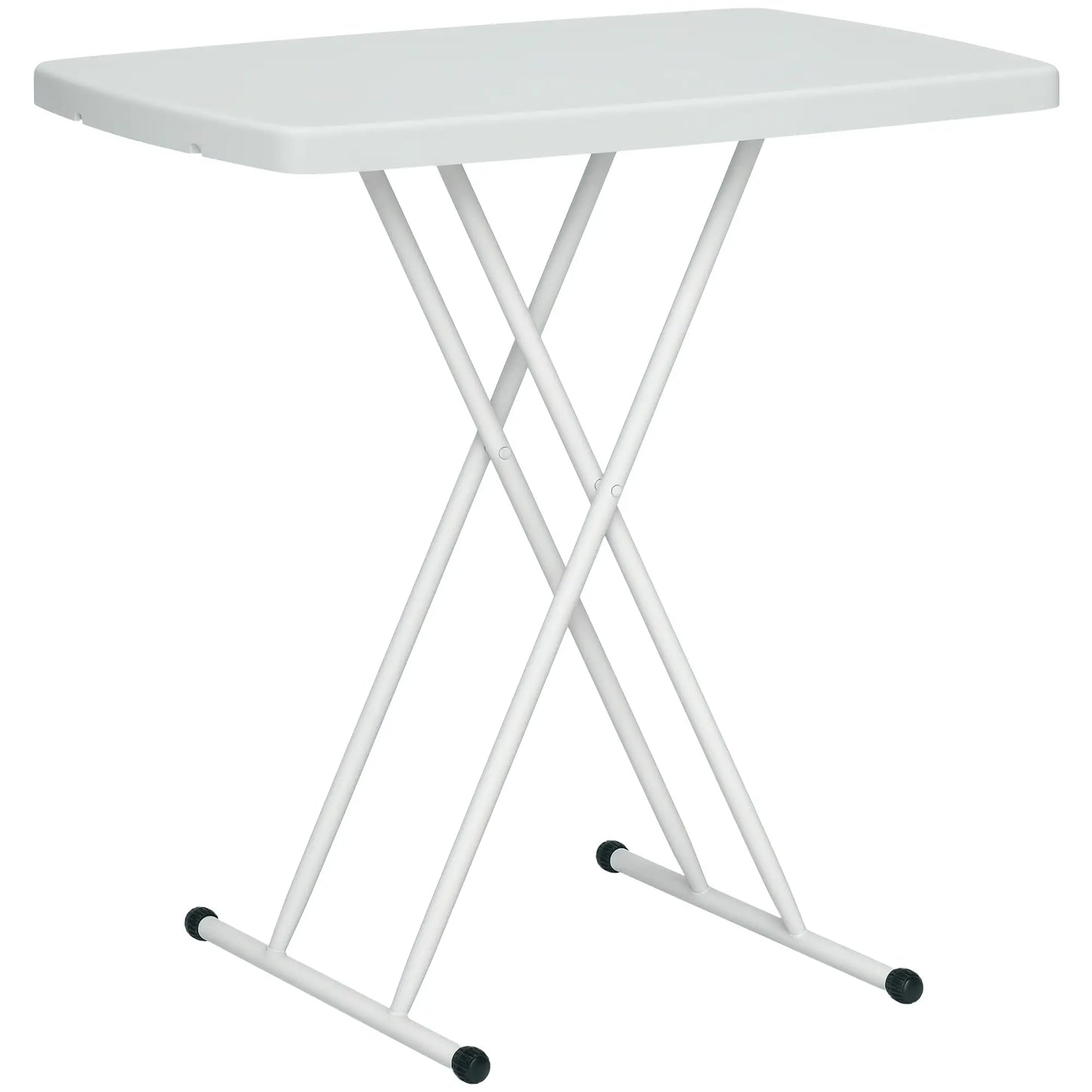 Portable Patio Side Table, Adjustable Height, HDPE Top, Metal Frame, White Patio Side Tables at Gallery Canada