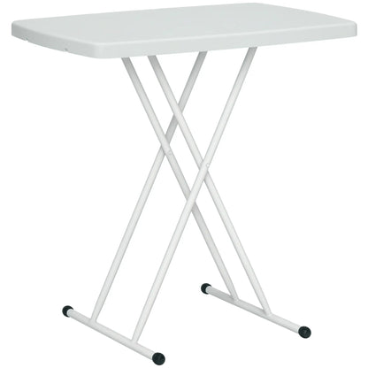 Portable Patio Side Table, Adjustable Height, HDPE Top, Metal Frame, White Patio Side Tables at Gallery Canada