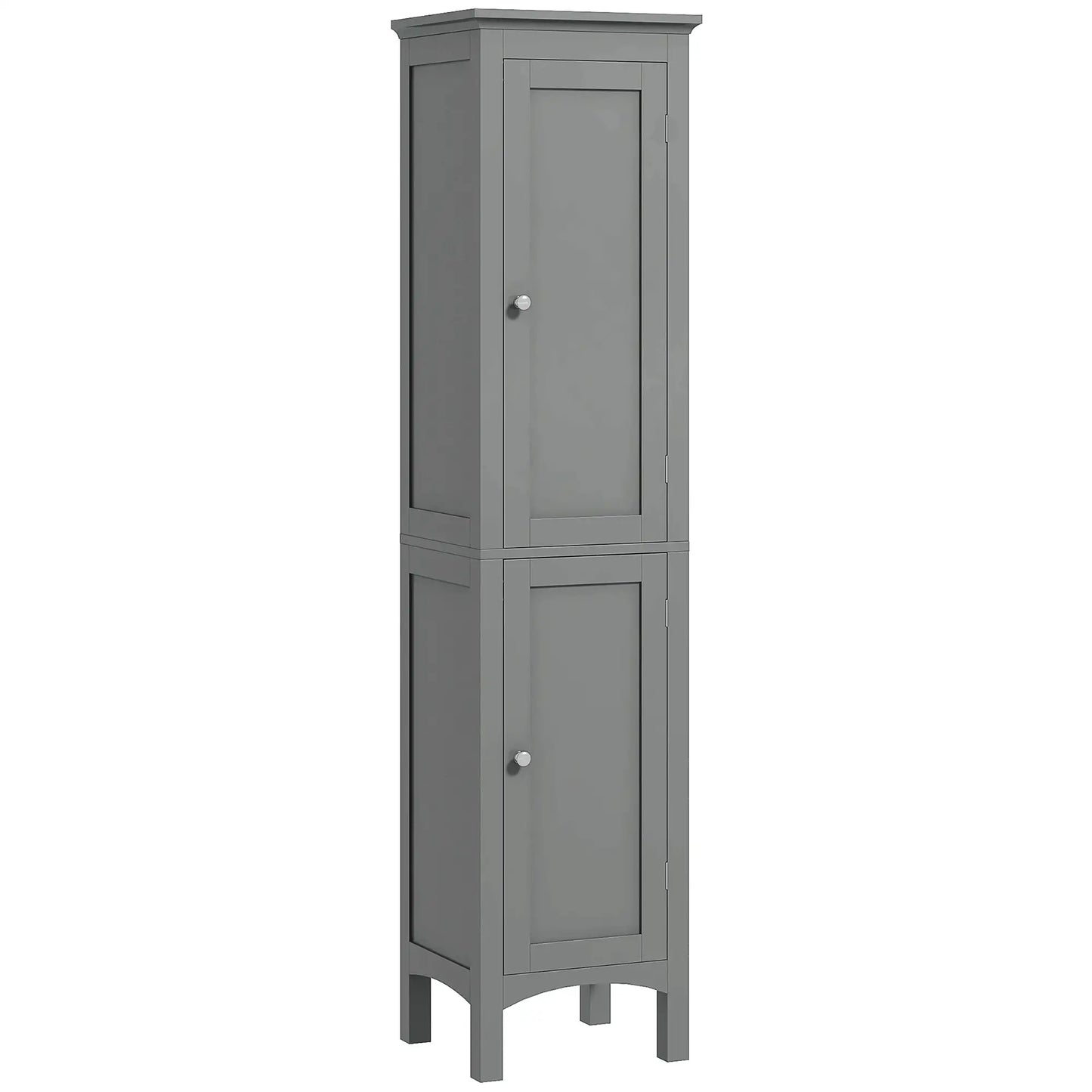 Tall Bathroom Cabinet, Freestanding Storage, Adjustable Shelves, 15" x 13" x 63", Grey Bathroom Cabinets at Gallery Canada