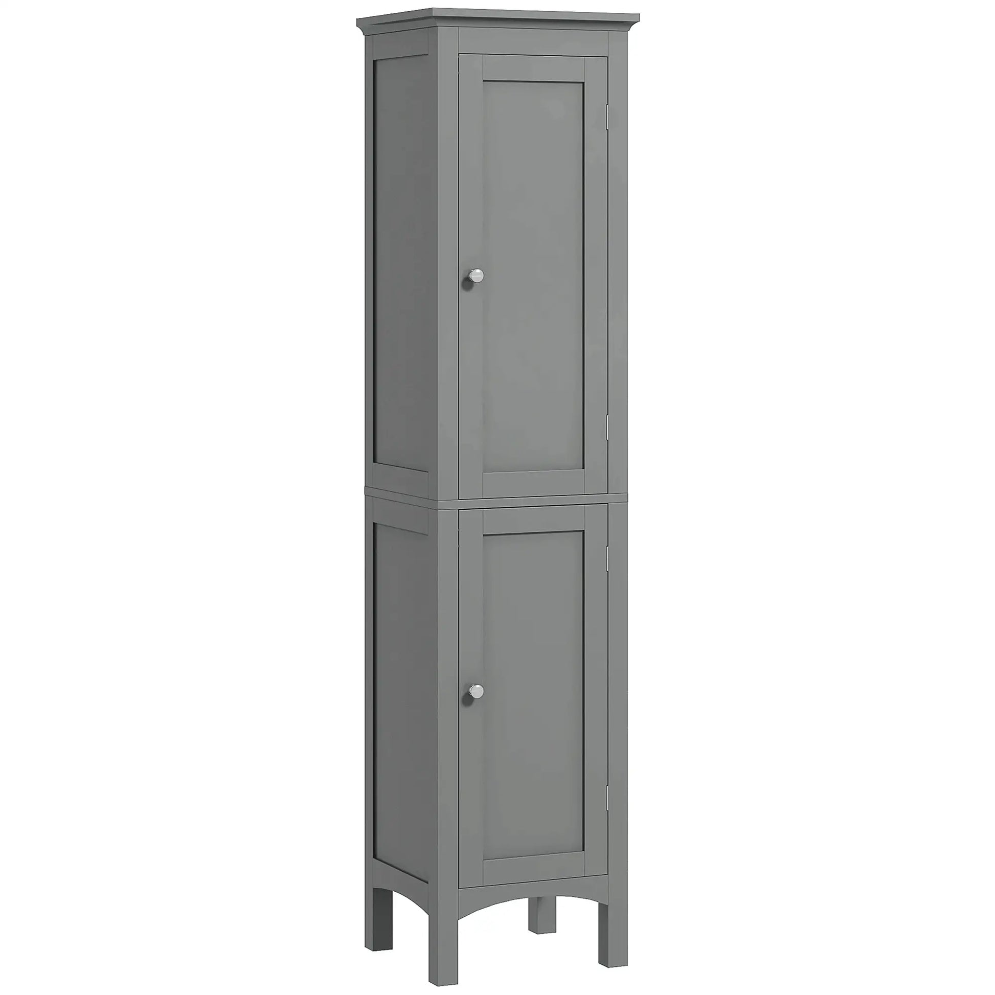 Tall Bathroom Cabinet, Freestanding Storage, Adjustable Shelves, 15" x 13" x 63", Grey Bathroom Cabinets at Gallery Canada