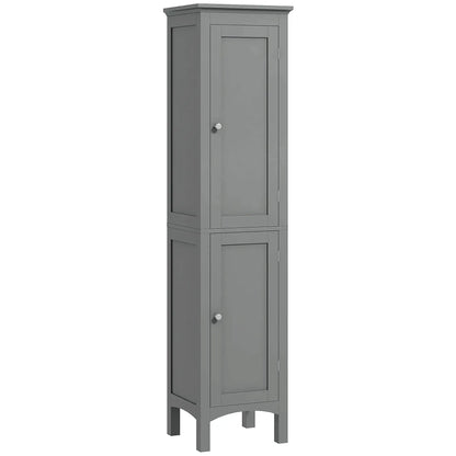 Tall Bathroom Cabinet, Freestanding Storage, Adjustable Shelves, 15" x 13" x 63", Grey Bathroom Cabinets at Gallery Canada
