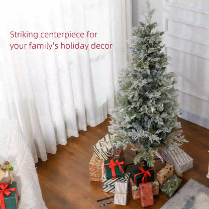 5 Feet Pencil Artificial Christmas Tree, 517 Cypress Branches, Auto Open, Green Pencil Christmas Trees at Gallery Canada