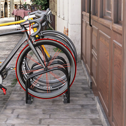 3-Bike Floor Parking Rack, Cycling Storage Stand, Black Bike Parking Stands at Gallery Canada