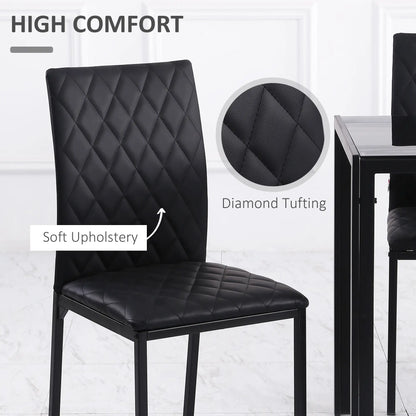 Modern Dining Chairs Set of 4, Upholstered Faux Leather, Black Bar Stools at Gallery Canada