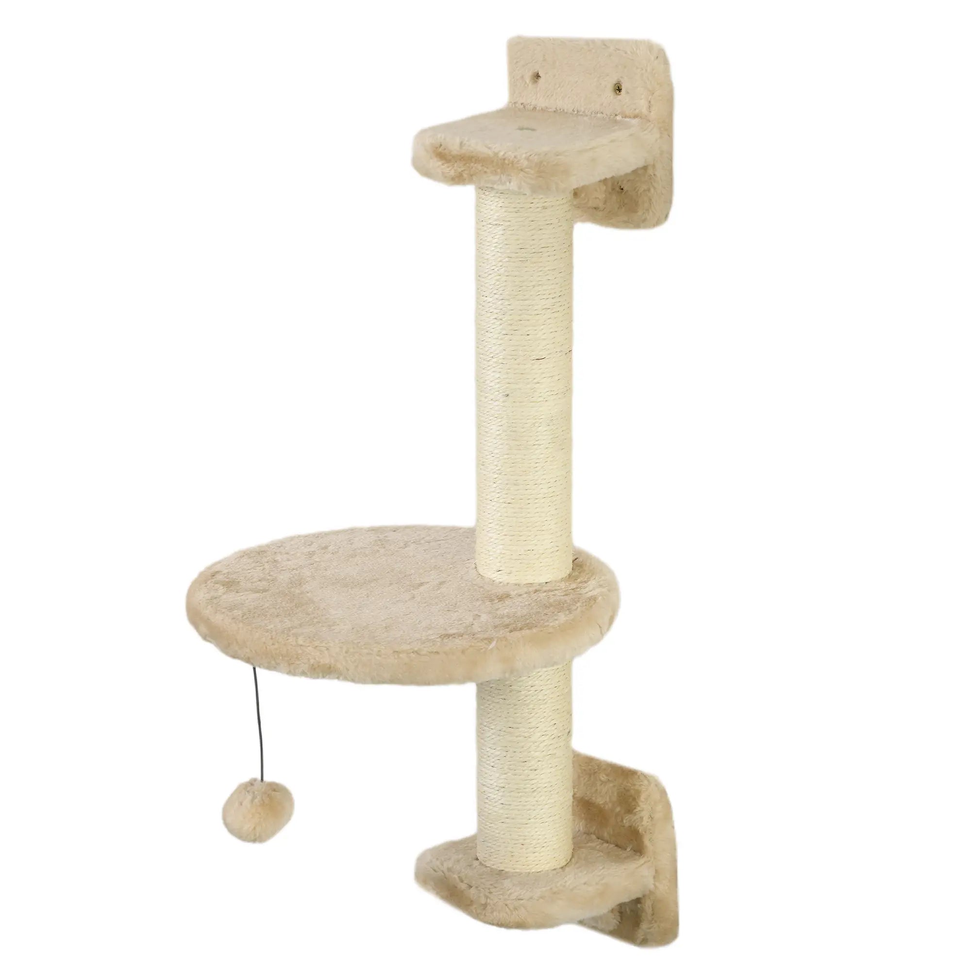 3 Pcs Cat Wall Climber, Scratching Post, Ladder, Perches, Beige Cat Climbing Wall at Gallery Canada
